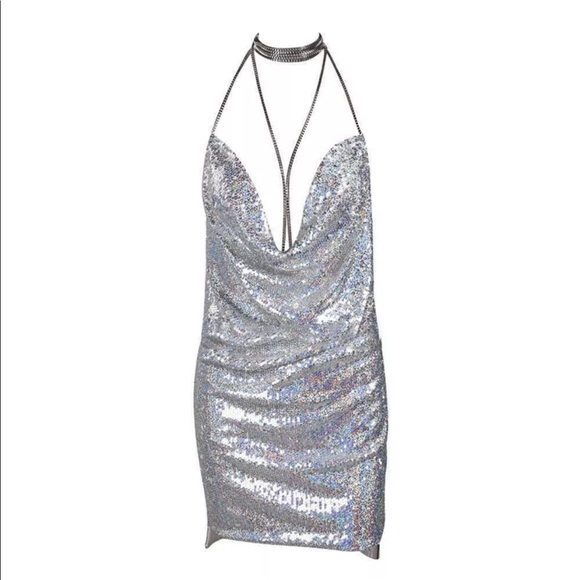 silver glam dress